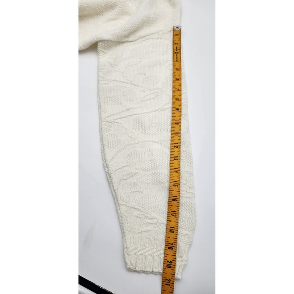 Vintage GFC LTD Womens Cream Textured Knit Cardigan Sweater Made in USA Small - Picture 10 of 11